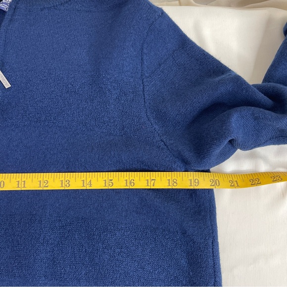 Jeremy Argyle NYC Men’s Blue Merino Wool Size XL Quarter Zip Pullover Sweater - Picture 10 of 12